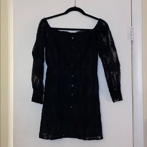 Missguided black milkmaid dress